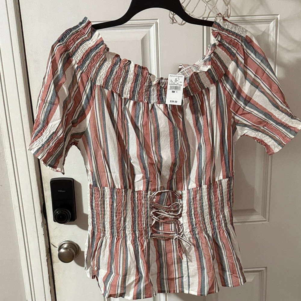 Ashley Stewart Multicolor Striped Blouse
